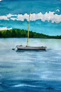 Original Watercolor Painting - Calm Waters, 2021 - David McPhee